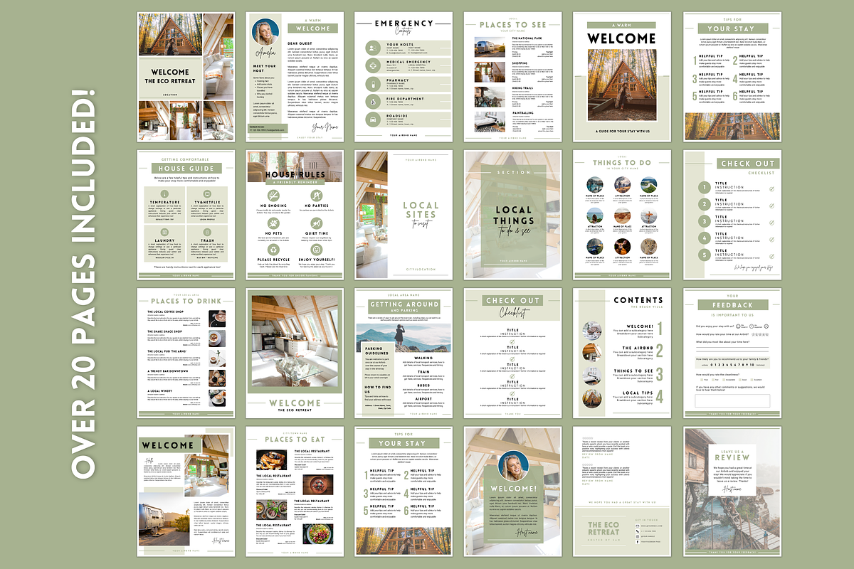 Airbnb Welcome Book Template, a Poster Template by Templatables (Photo 3 of 12)