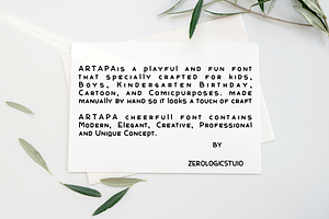 Artapa Handwritten Typeface