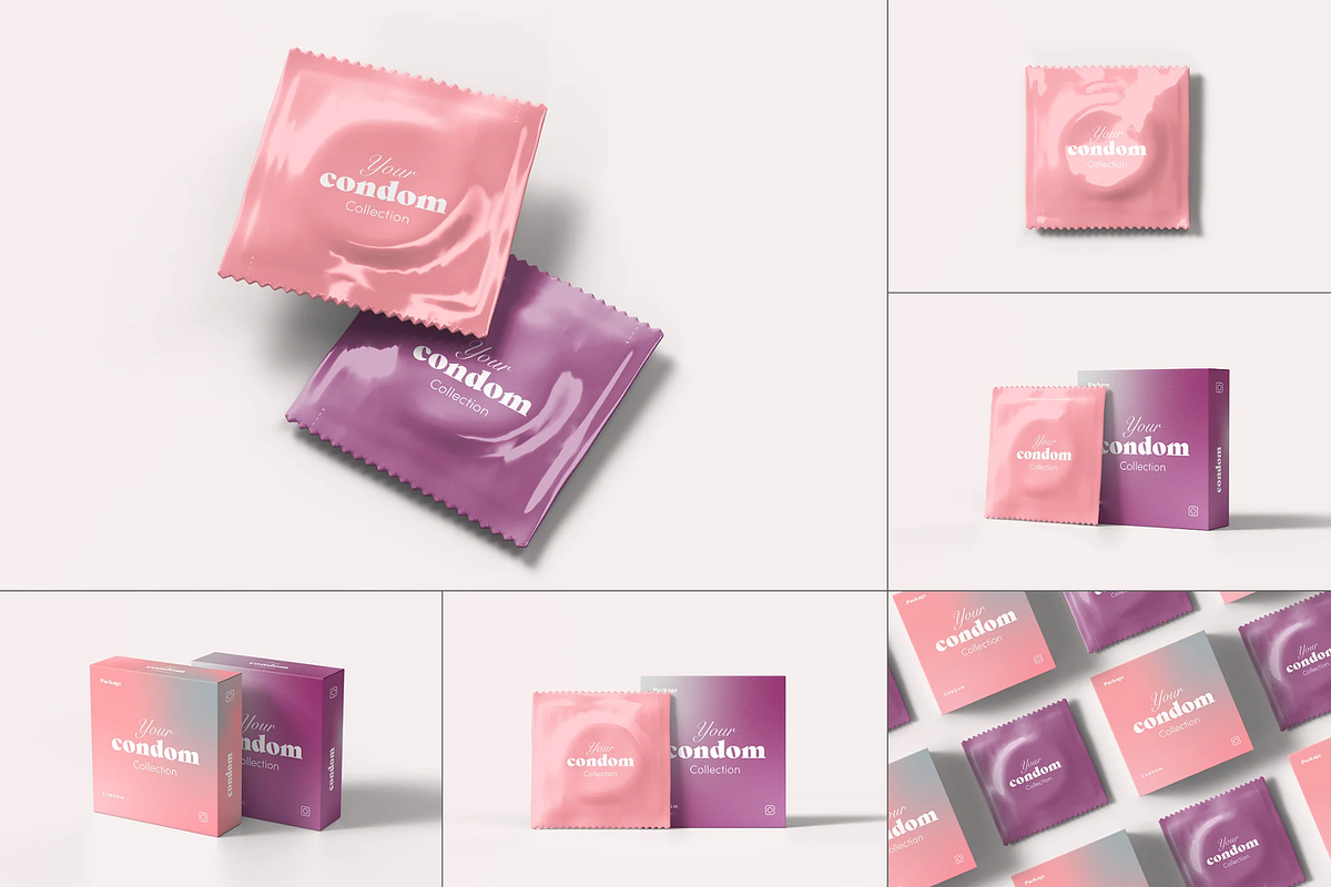 Condom Mock-up, a Packaging Mockup by BLISS DESIGN (Photo 1 of 5)