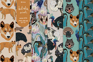 Australian animals seamless pack