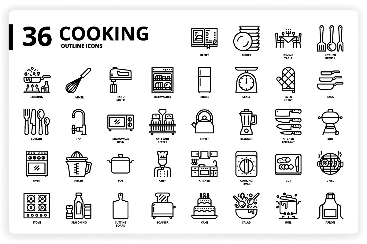 3,600 Icons x3 Styles, an Outline Icon by monkik (Photo 87 of 299)