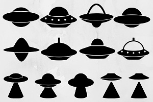 UFO Silhouette SVG, a Technology Illustration by newminddesign
