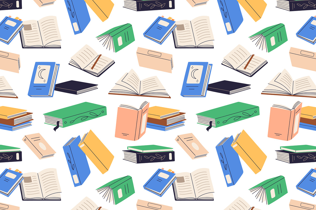 Paper books seamless patterns set, a Pattern Graphic by Good Studio (Photo 2 of 9)