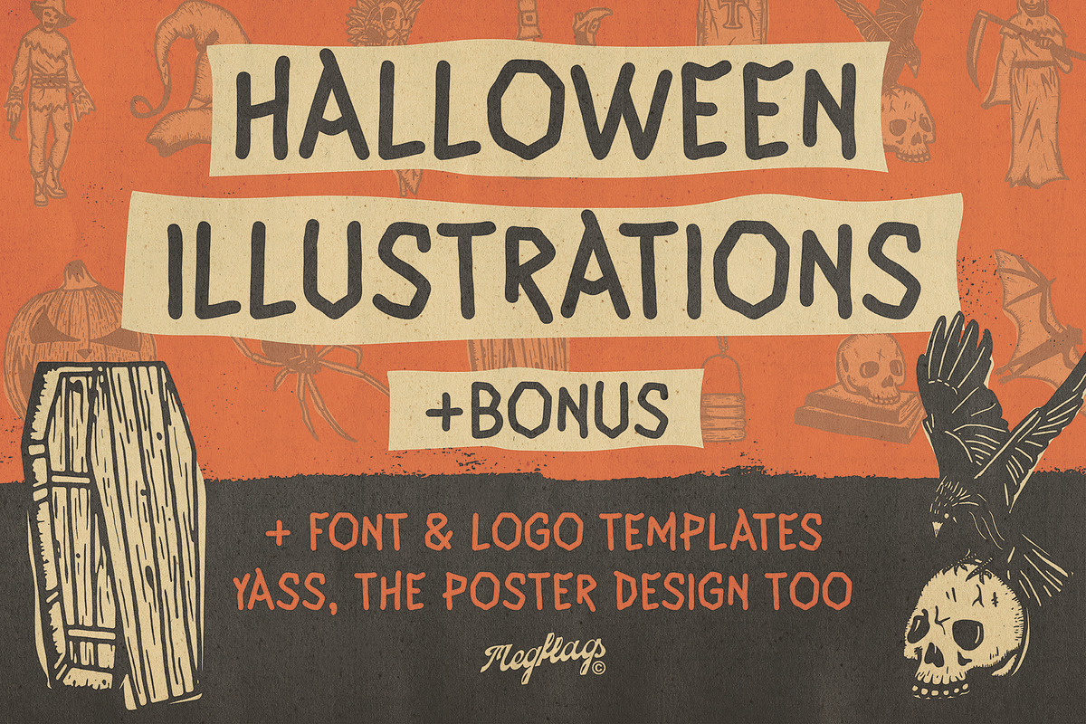 Halloween Illustrations + Bonus, an Illustration by Megflags (Photo 1 of 5)