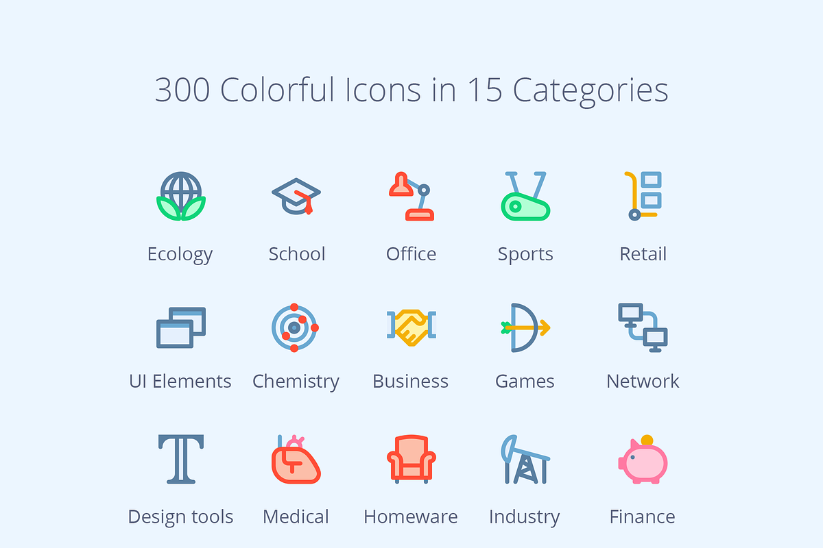 300 Colorful Icons, an Icon by EpicShop (Photo 1 of 4)