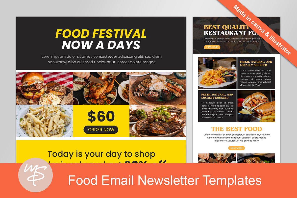 Food Email Marketing Canva Template, a Templates & Theme by Waliullah Solutions (Photo 2 of 7)