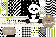 Panda Bear Digital Papers & Clipart, a Pattern Graphic by JennyL Designs (Thumbnail 1 of 4)