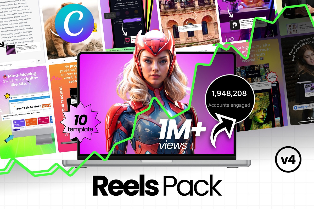 Viral Instagram Reels Templates v4, a Social Media Template by Virall (Photo 1 of 10)