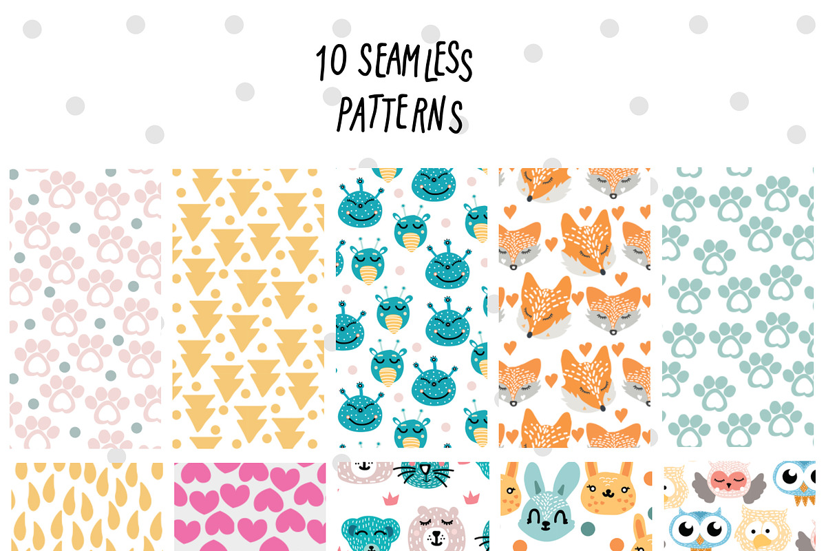 Kids Pattern and Animal Characters, a Pattern Graphic by Pixavics (Photo 5 of 7)