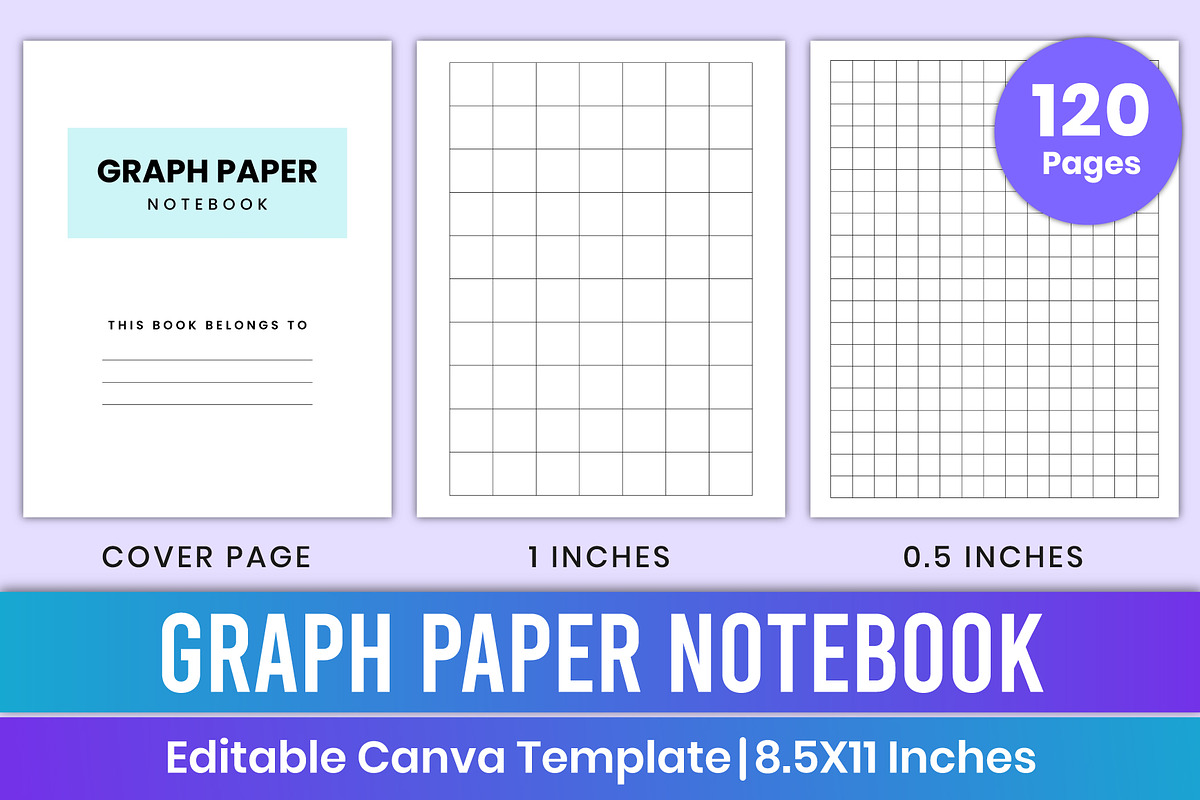 Graph Paper Notebook Canva Kdp, a Stationery Template by Mustafiz (Photo 1 of 3)