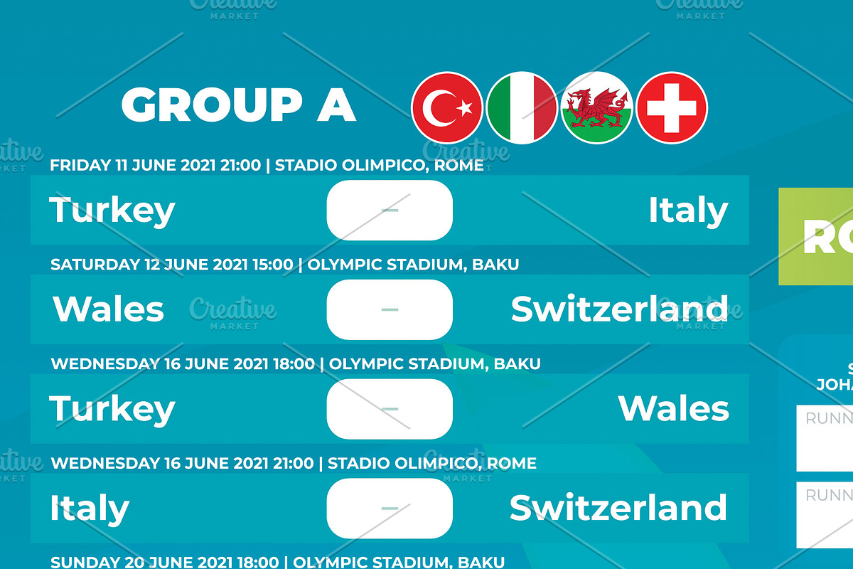 2020 European Championship WallChart, a Poster Template by RussGFX (Photo 2 of 6)