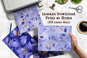 Royal Amethyst Leaves Scrapbook Set, a Background Graphic by V Design Creator (Thumbnail 2 of 12)