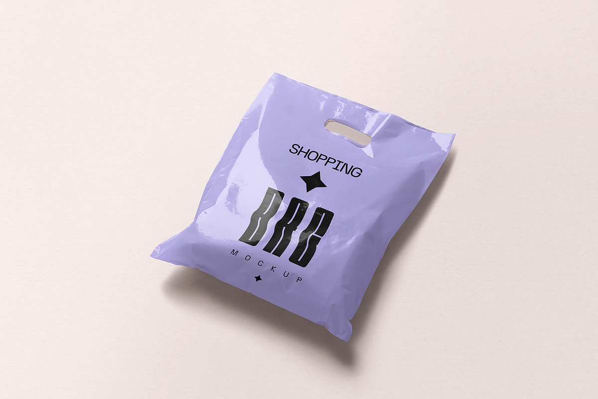 D Cut Plastic Bag Mockup, a Product Mockup by MockupCraft (Photo 4 of 6)