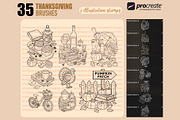 Thanksgiving brushes for Procreate, a Brush Add-On by PDknyStudio (Thumbnail 2 of 5)
