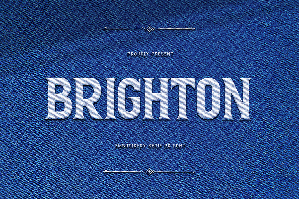 Brighton - Embroidery Serif BX Font, a Serif Font by overlaytemplates (Photo 1 of 5)