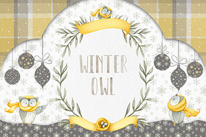 Winter Owl Watercolor for Christmas