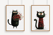 Quirky Valentine's Day Cat Clipart, an Illustration by Libby Wishes (Thumbnail 4 of 7)