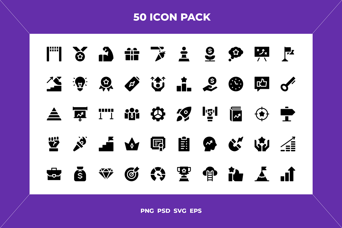 Motivation icons, an Outline Icon by Wencory (Photo 1 of 2)