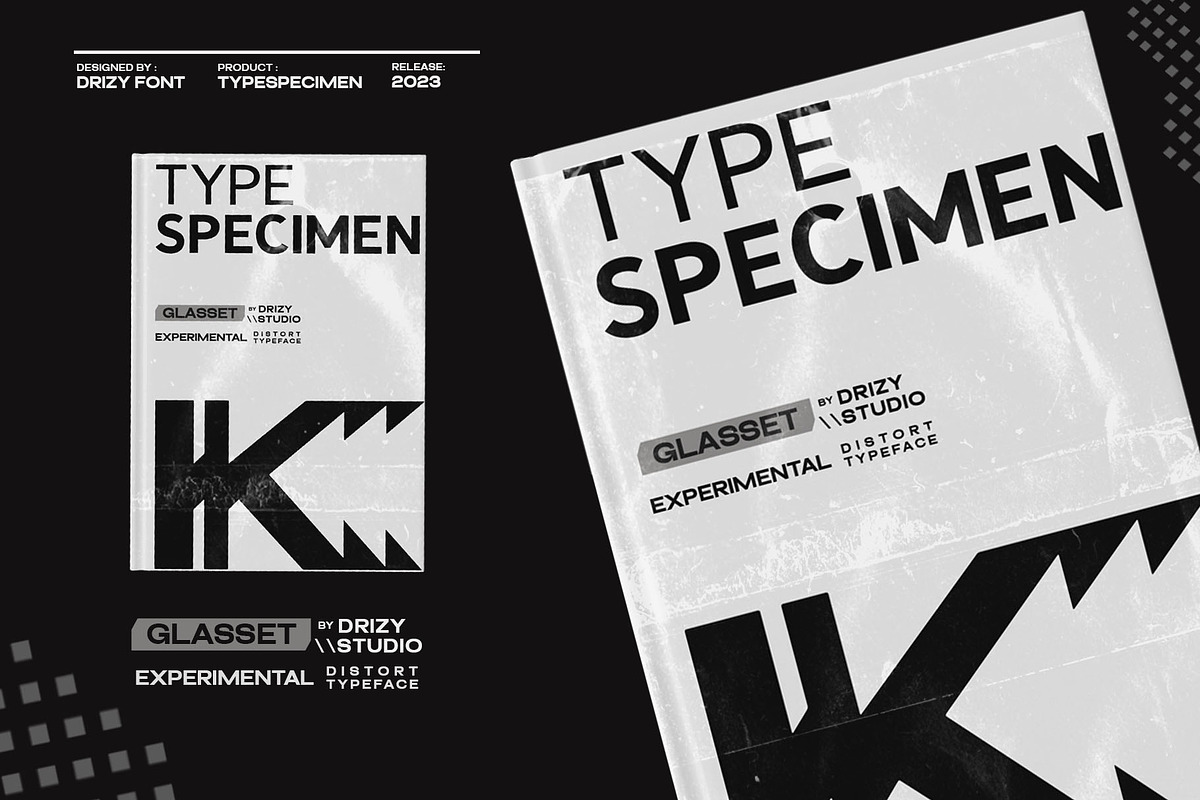 Glasset – Experimental Distort Font, a Sans Serif Font by Drizy (Photo 8 of 10)