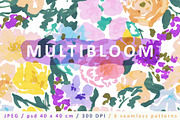 Multibloom. Floral patterns, a Pattern Graphic by emeraldthue (Thumbnail 1 of 6)