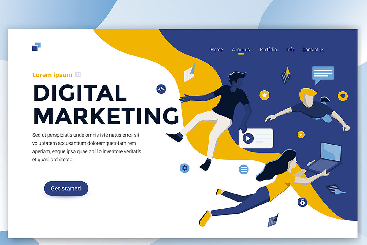 Landing page template on various top, a Food Illustration by Creative Graphics (Photo 12 of 12)