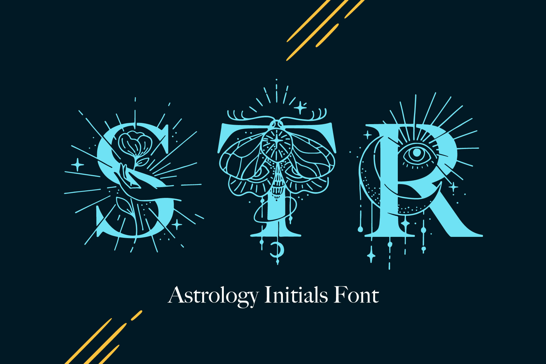 Astrology Initials Font, a Serif Font by kaer_shop