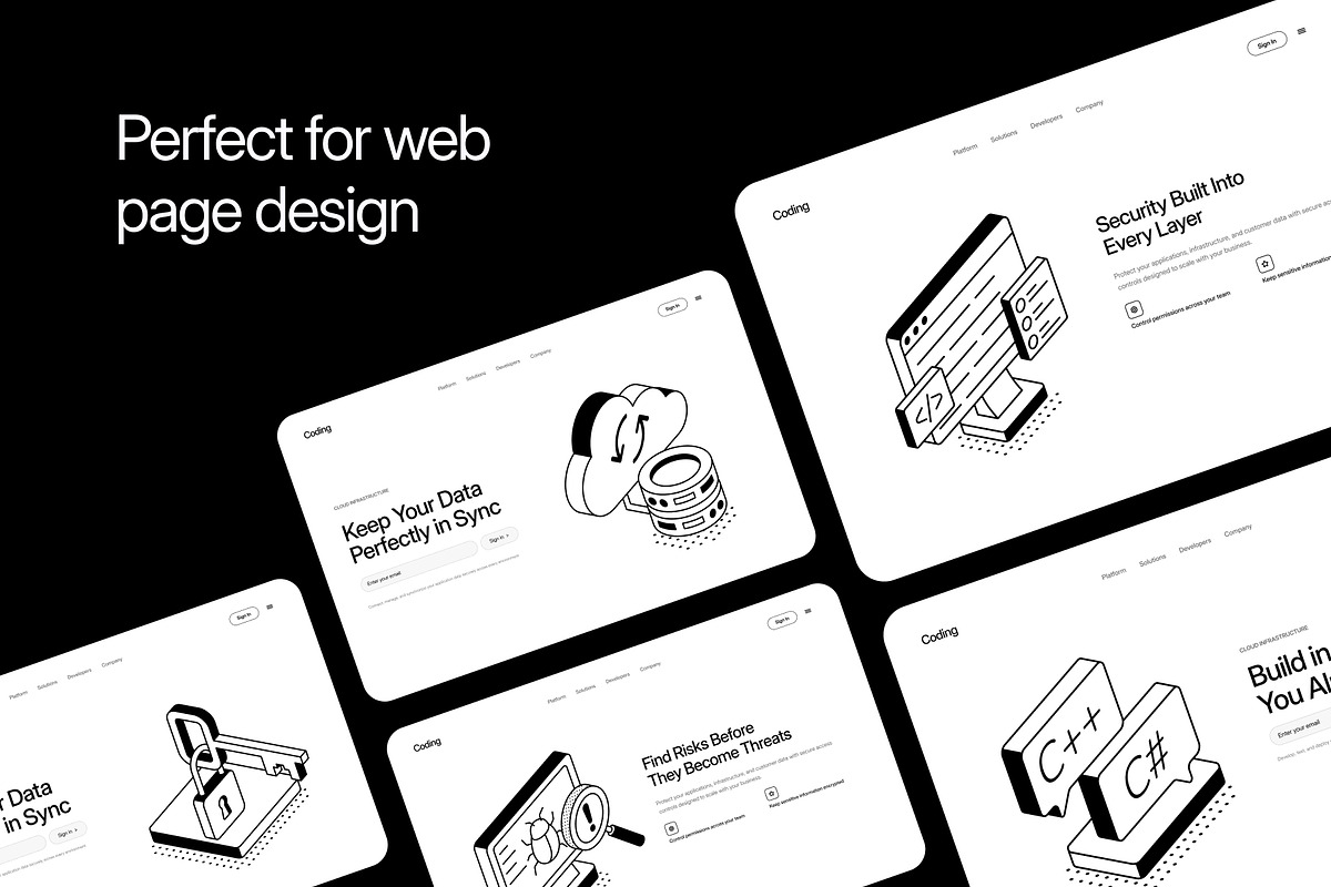 125 Coding Illustrations Bundle, a Technology Illustration by Vectors Market (Photo 4 of 13)