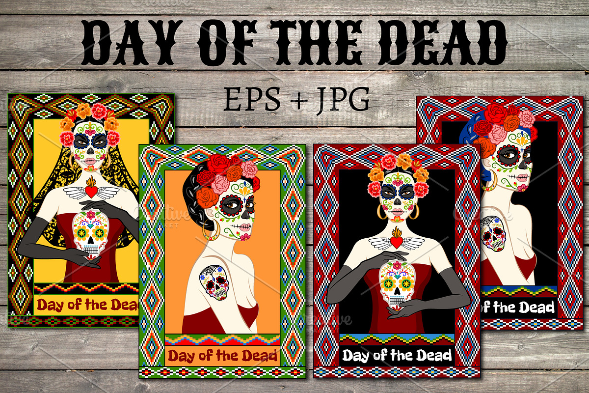 Day of the Dead Posters (EPS, JPG), an Illustration by Sveta Aho