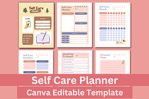 Self-care Planner Canva Template KDP