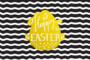 Happy Easter Hand Lettered Elements