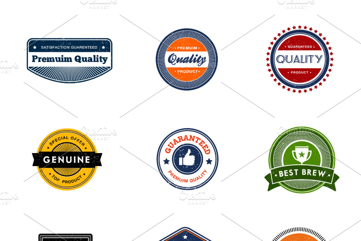 Vector Retro Badges preview 2