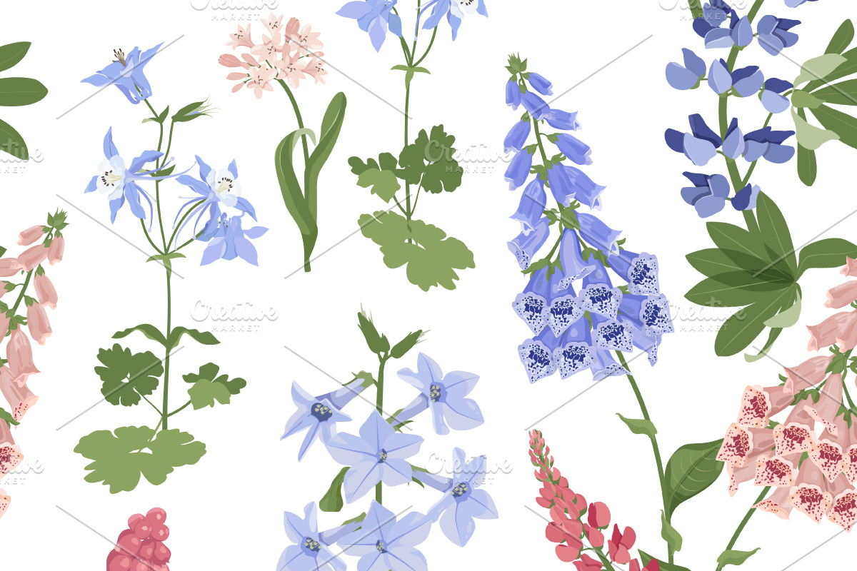Wildflower Seamless Patterns, a Pattern Graphic by artdemidova (Photo 3 of 7)