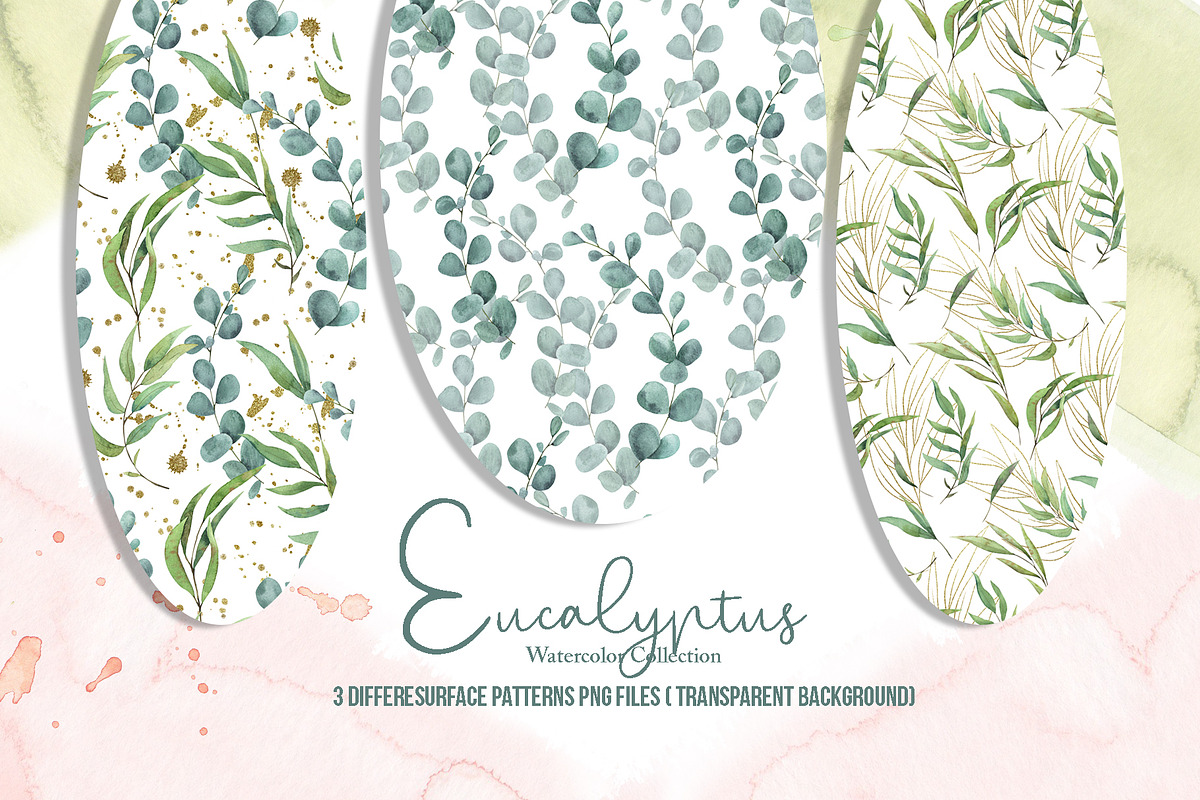 Watercolor Eucalyptus SET, a Decorative Illustration by TanataDesign (Photo 4 of 16)