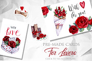 Watercolor Valentine Day Collection, a Food Illustration by S_ARTLOVE (Thumbnail 9 of 10)