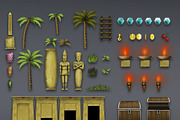 Platformer Tileset 6:Egyptian Temple, an Illustration by LudicArts (Thumbnail 2 of 3)