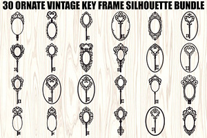 Vintage Key Frame SVG Bundle, an Illustration by Gaye Art