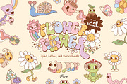 Flower power - retro groovy bundle, an Object Illustration by Huxmay (Thumbnail 1 of 13)