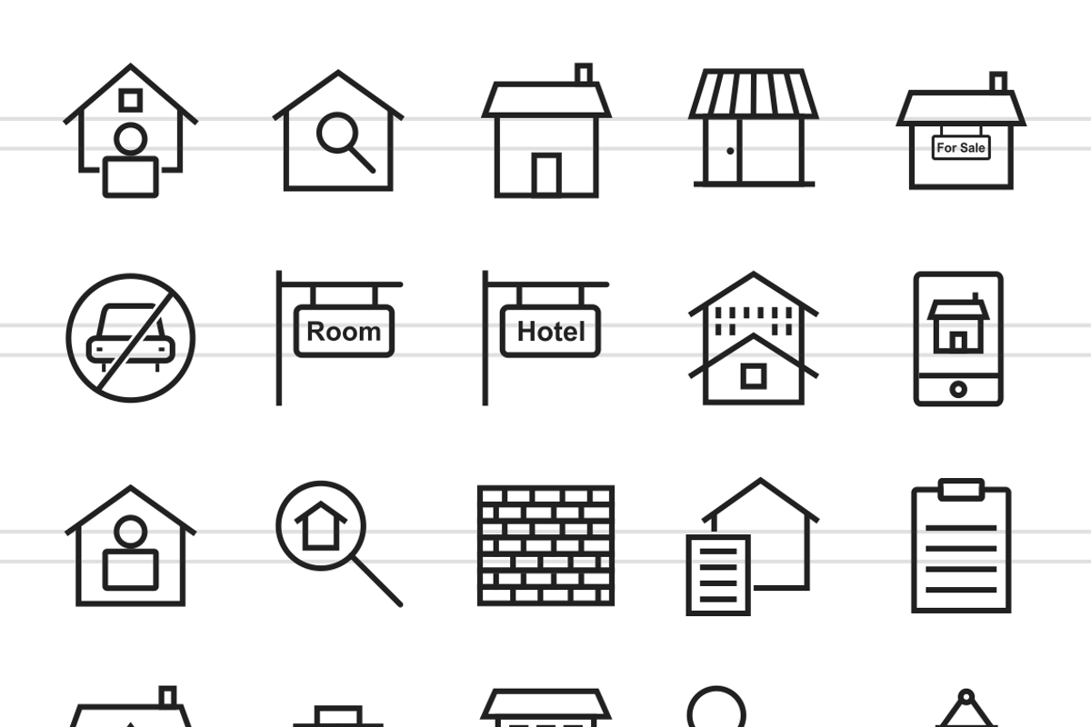 50 Housing Line Icons preview 2