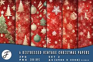 Distressed Vintage Christmas Papers