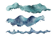 Sea Waves watercolor illustrations, an Object Illustration by Evgeniia (Thumbnail 3 of 5)