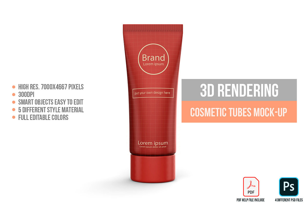 3D Rendering Cosmetic Tubes Mock-up, a Packaging Mockup by graystudio (Photo 28 of 50)