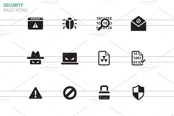 Security Icons On White