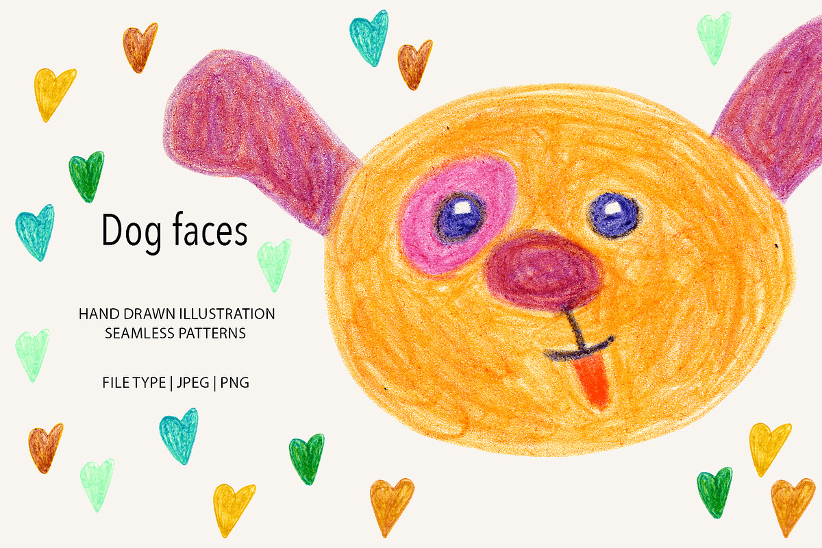 Funny dog faces patterns, an Animal Illustration by YarovaArt (Photo 1 of 10)