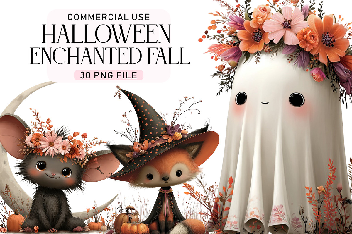 Enchanted Halloween Fall Clipart, a Seasonal Illustration by Daily.Designs (Photo 1 of 5)