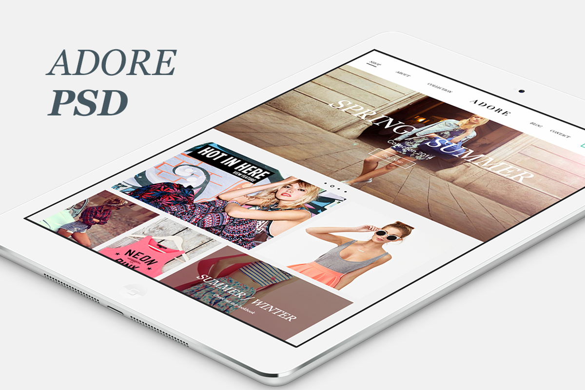 Adore | PSD E-Commerce Template, a Websites & App Template by hezytheme (Photo 1 of 5)