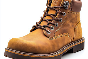 Tan Leather Boots Stylish Footwear M, an Abstract Photo by Pixeness Studio