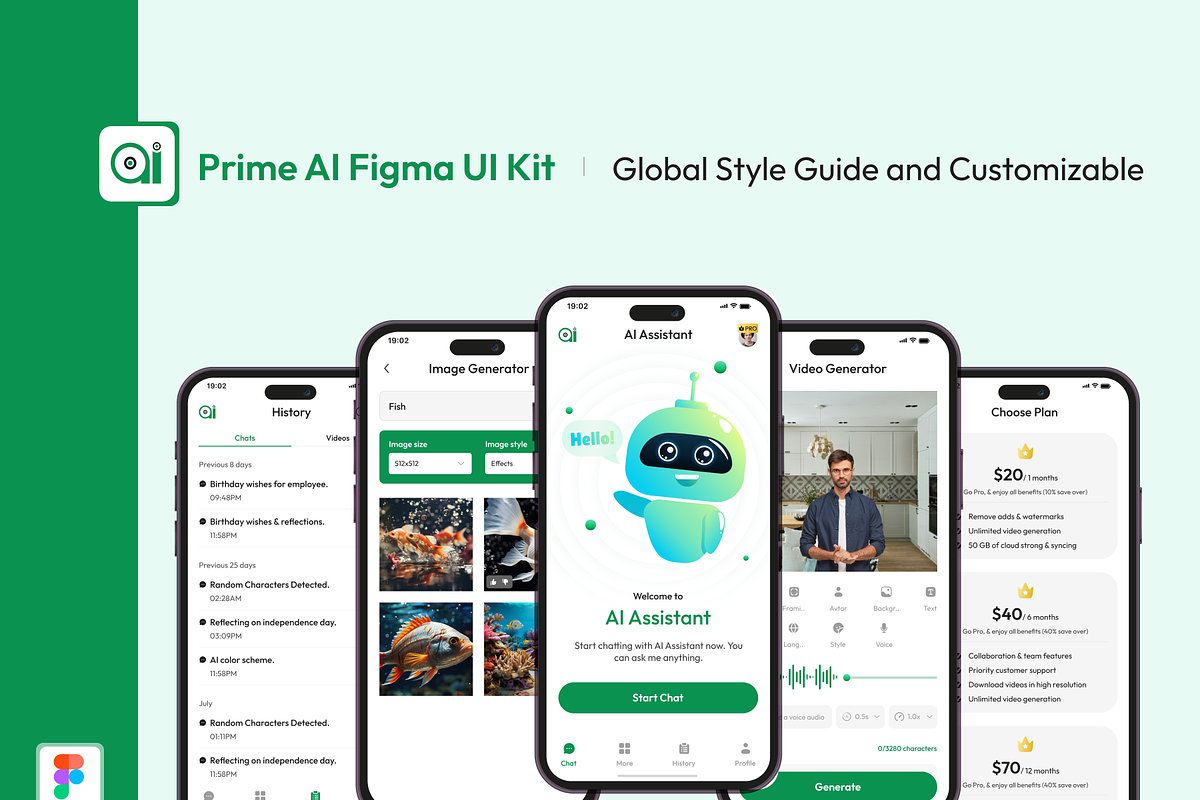 Prime AI App UI Kit, an UI Kit Template by Futurelens (Photo 1 of 6)