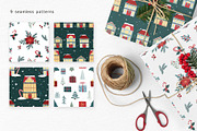 Christmas Houses Vector Clipart, a Seasonal Illustration by Jenny Quince (Thumbnail 6 of 9)