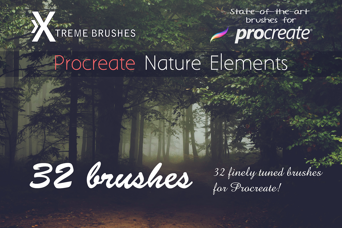 Procreate Nature Elements, a Brush Add-On by Extreme Brushes
