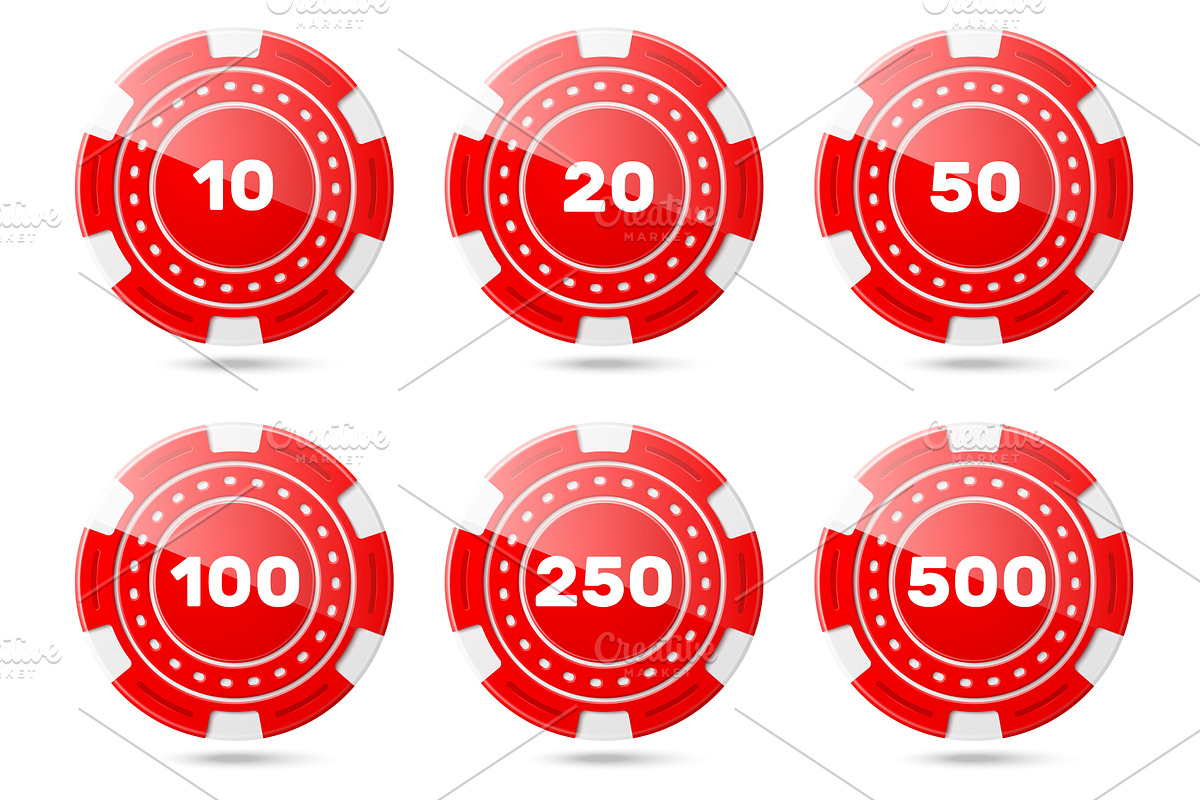 Realistic red plastic casino poker, an Object Illustration by Vectorbuum